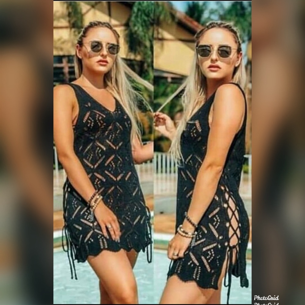 Brazilian Crochet Swim Cover-Up Dress